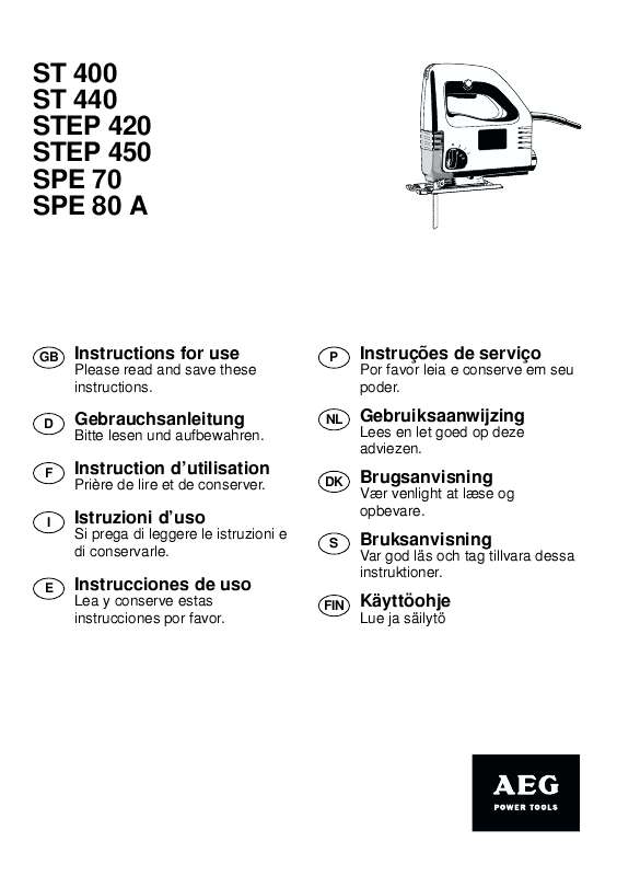 Guide utilisation  AEG SPE 70  de la marque AEG