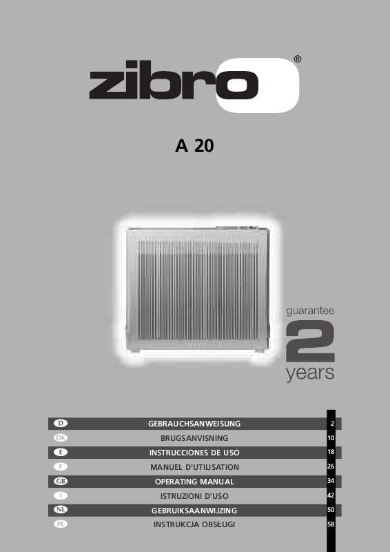 Guide utilisation  ZIBRO A 20  de la marque ZIBRO
