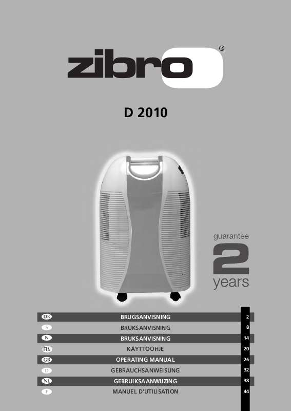 Guide utilisation  ZIBRO D 2010  de la marque ZIBRO