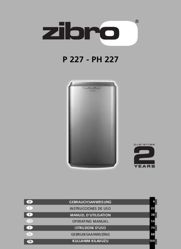 Guide utilisation  ZIBRO P227  de la marque ZIBRO