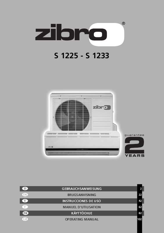 Guide utilisation  ZIBRO S 1233  de la marque ZIBRO