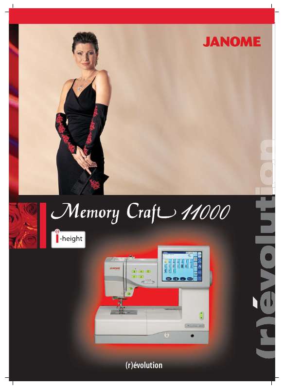Guide utilisation JANOME MEMORY CRAFT 11000  de la marque JANOME