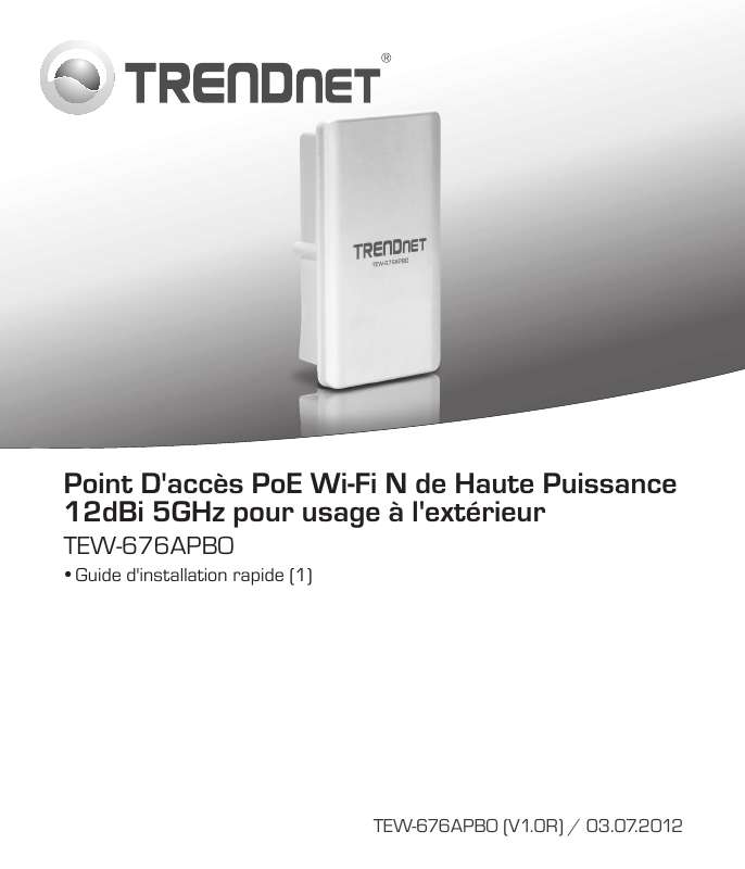 Guide utilisation TRENDNET TEW-676APBO  de la marque TRENDNET