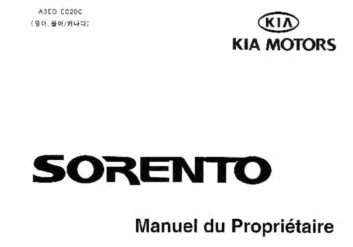Guide utilisation KIA SORENTO 2003  de la marque KIA