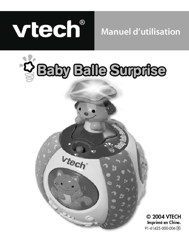 Guide utilisation VTECH BABY BALLE SURPRISE  de la marque VTECH