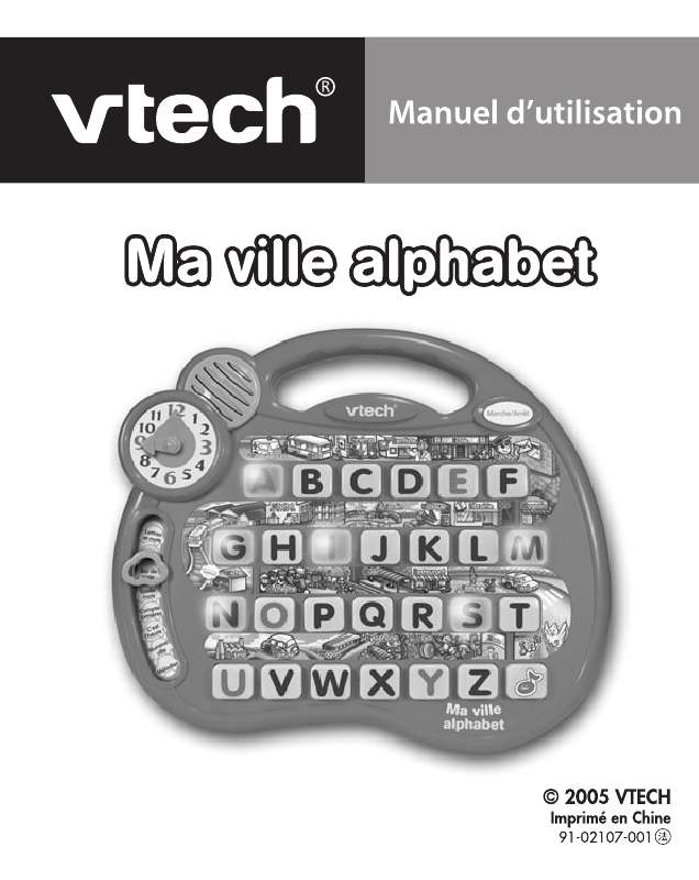 Guide utilisation VTECH MA VILLE ALPHABET  de la marque VTECH
