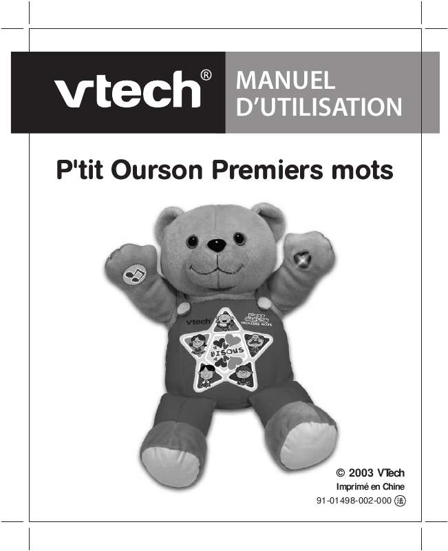 Guide utilisation VTECH P TIT OURSON PREMIERS MOTS  de la marque VTECH