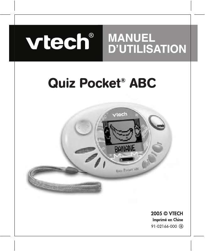 Guide utilisation VTECH QUIZ POCKET ABC  de la marque VTECH