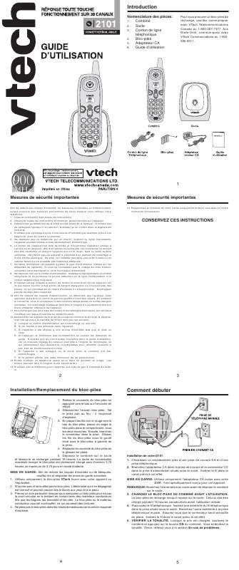 Guide utilisation VTECH VT 2101  de la marque VTECH