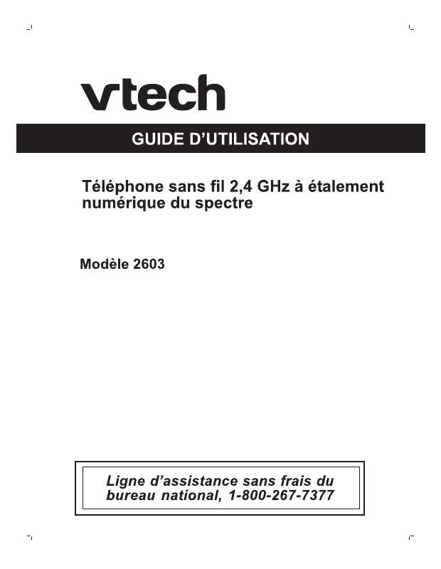 Guide utilisation VTECH VT 2603  de la marque VTECH