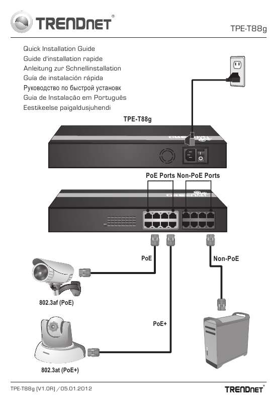 Guide utilisation TRENDNET TPE-T88G  de la marque TRENDNET