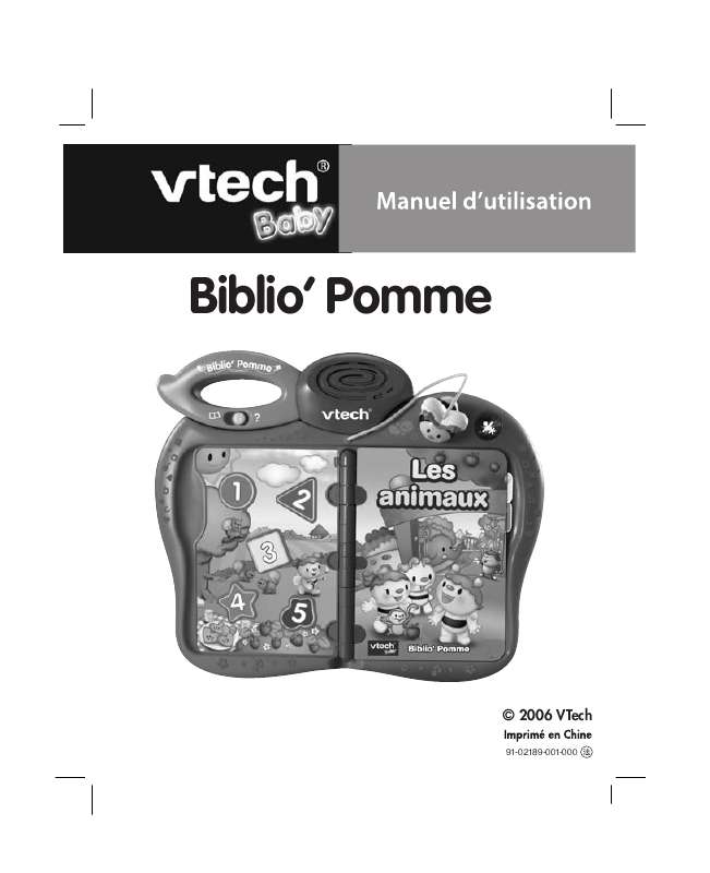 Guide utilisation VTECH BIBLIO-POMME  de la marque VTECH