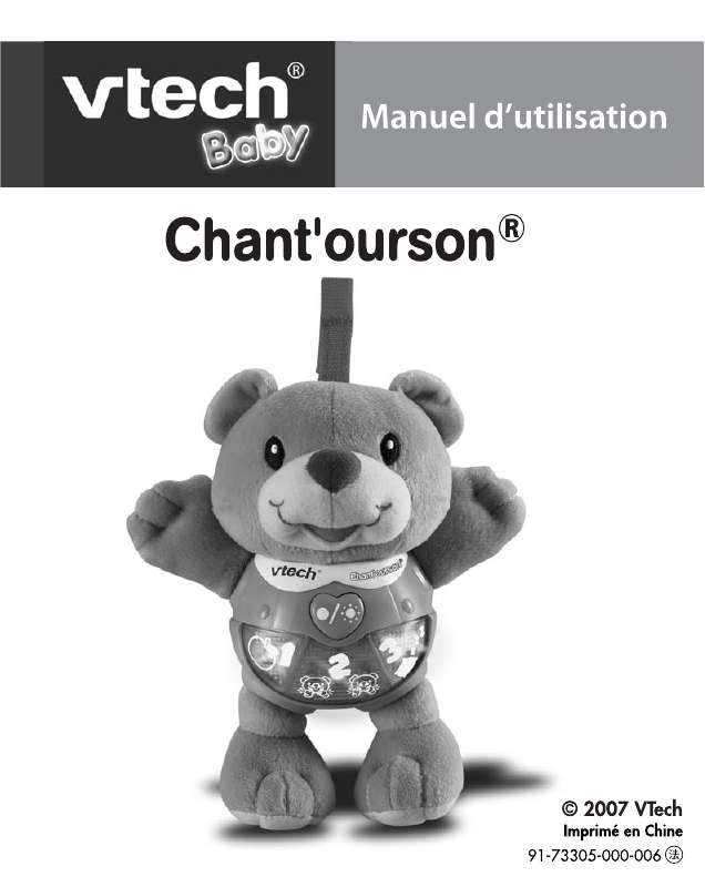 Guide utilisation VTECH CHANT OURSON LUMINEUX  de la marque VTECH