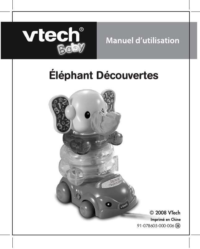 Guide utilisation VTECH ELEPHANT DECOUVERTES  de la marque VTECH
