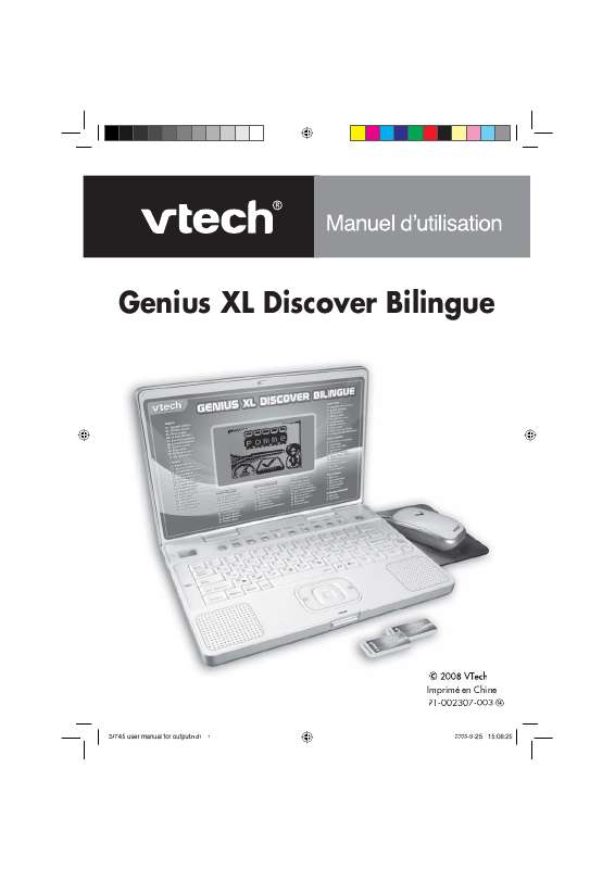 Guide utilisation VTECH GENIUS XL DISCOVER BILINGUE  de la marque VTECH