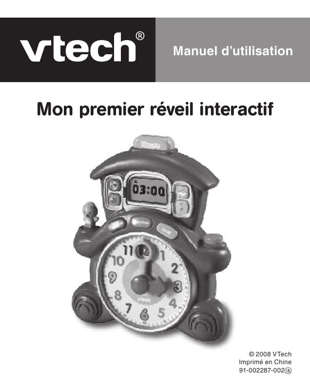 Guide utilisation VTECH MON PREMIER REVEIL INTERACTIF  de la marque VTECH