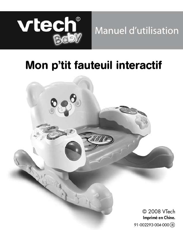 Guide utilisation VTECH MON PTIT FAUTEUIL INTERACTIF  de la marque VTECH
