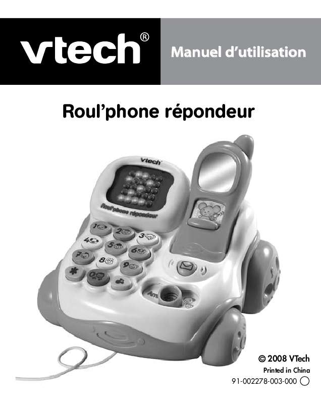 Guide utilisation VTECH ROUL PHONE REPONDEUR  de la marque VTECH
