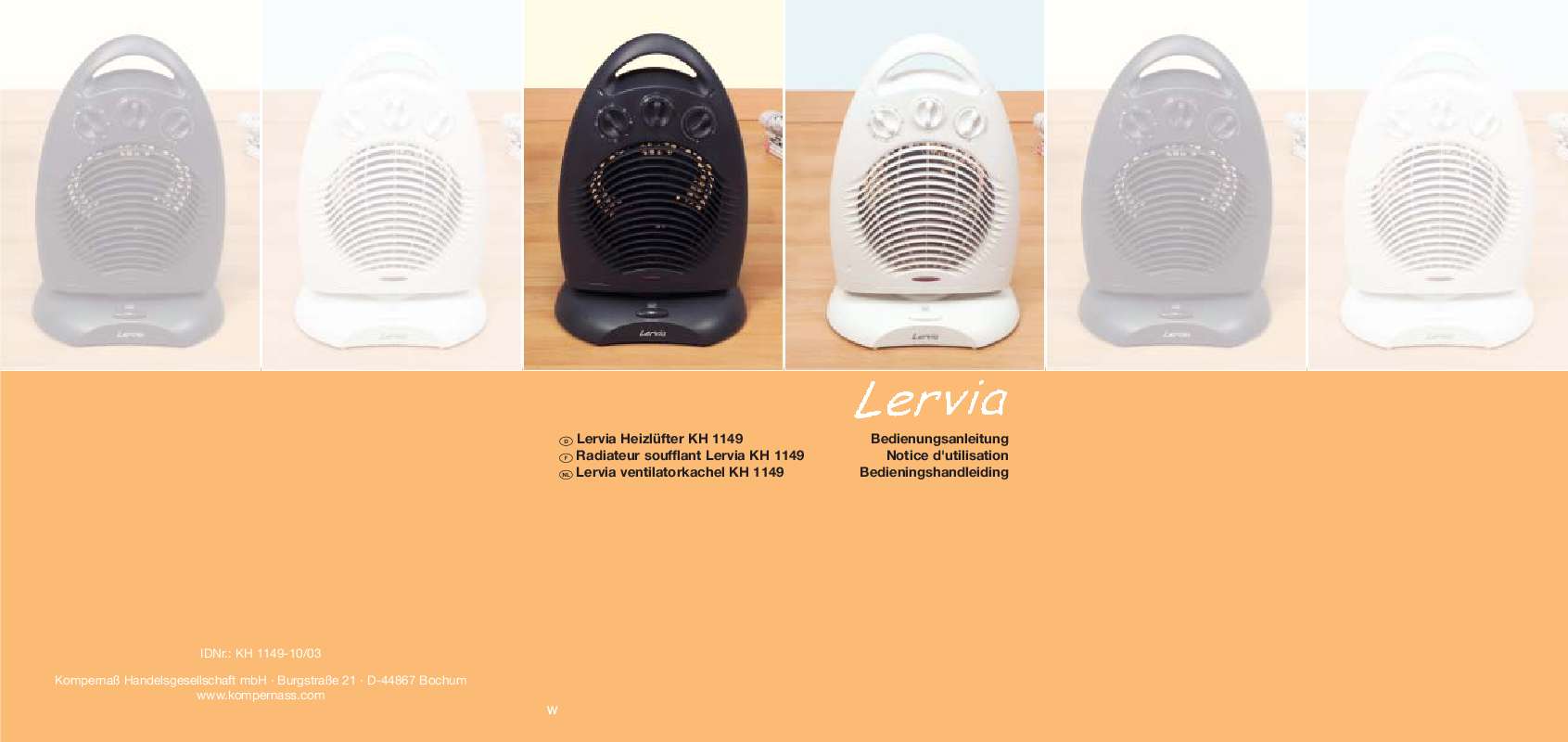 Guide utilisation  LERVIA KH 1149 FAN HEATER  de la marque LERVIA