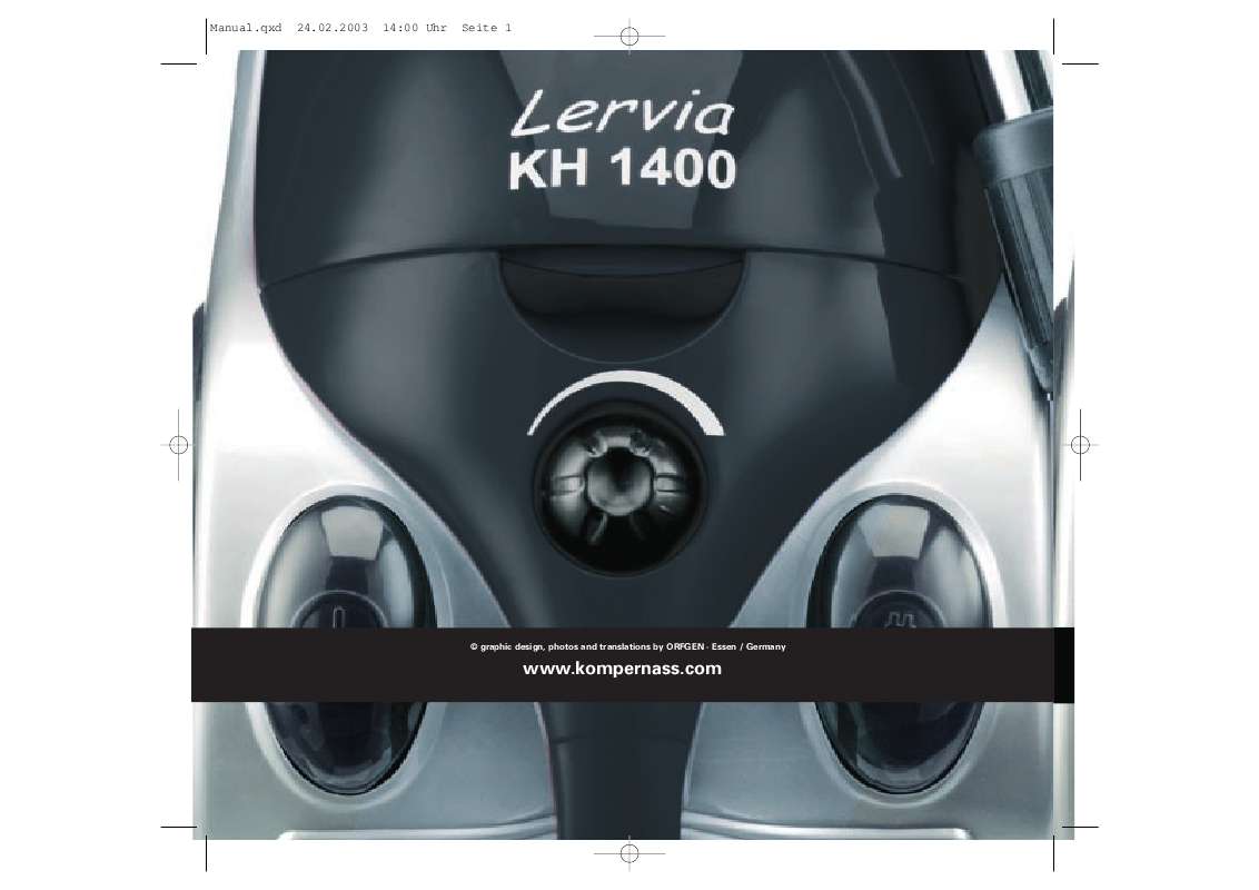 Guide utilisation  LERVIA KH 1400 COMPACT VACUUM CLEANER  de la marque LERVIA