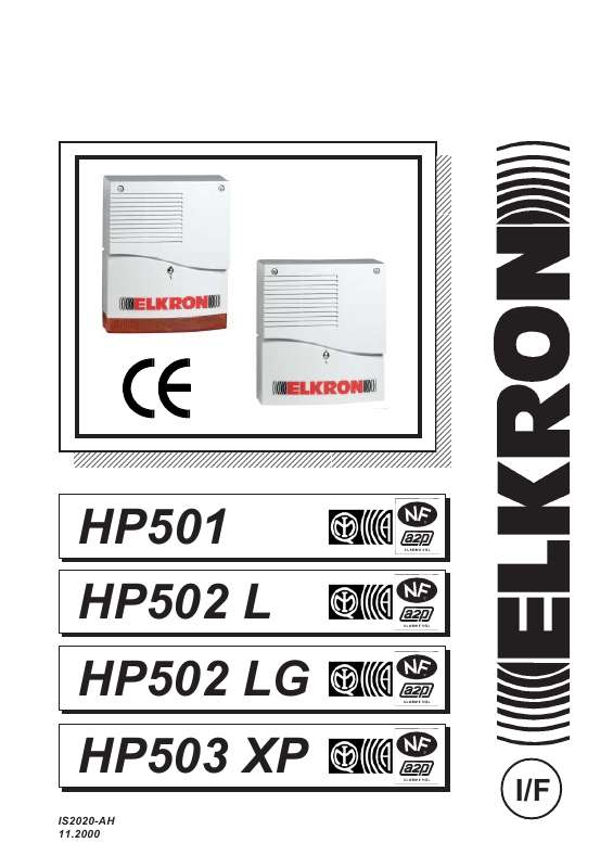 Guide utilisation  ELKRON HP502 L  de la marque ELKRON