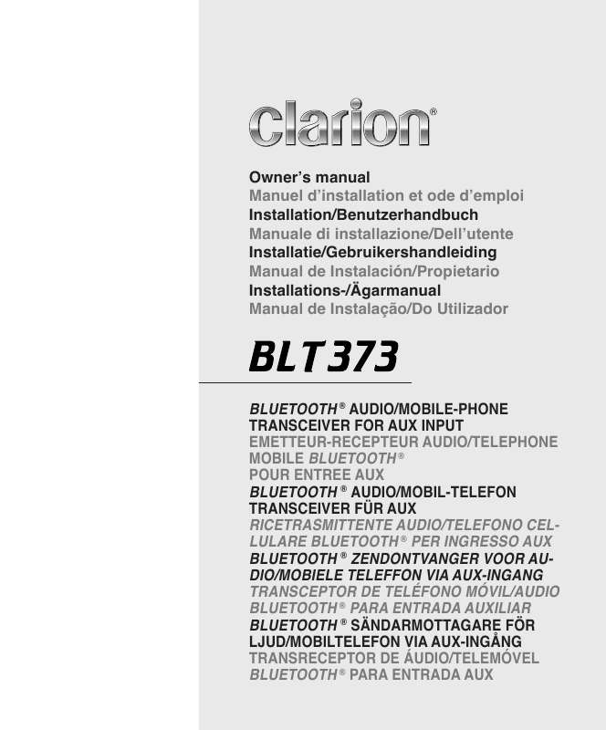 Guide utilisation CLARION BLT373  de la marque CLARION