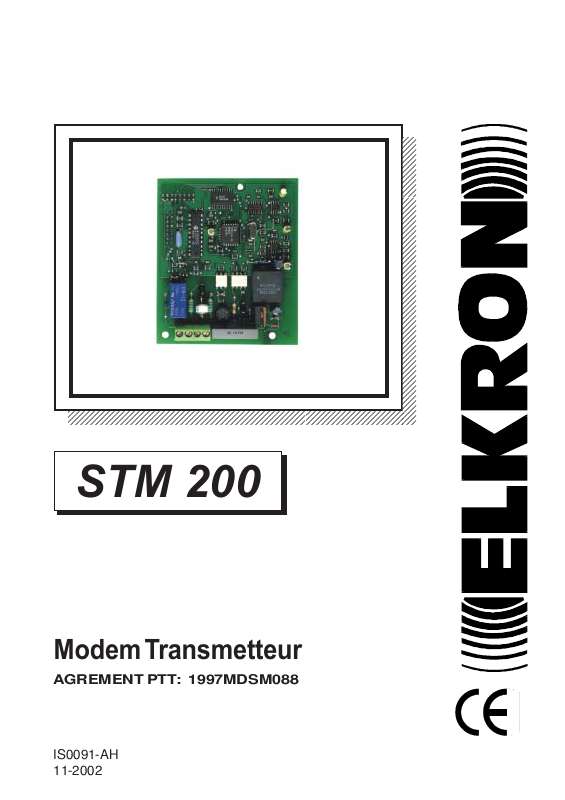 Guide utilisation  ELKRON STM 200  de la marque ELKRON