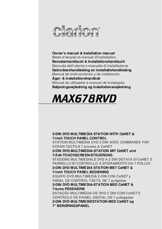 Guide utilisation CLARION MAX678RVD  de la marque CLARION