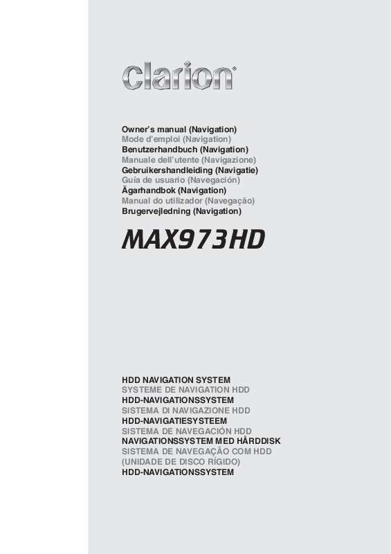 Guide utilisation CLARION MAX973HD  de la marque CLARION