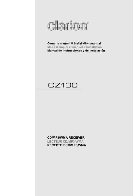 Guide utilisation CLARION CZ100  de la marque CLARION