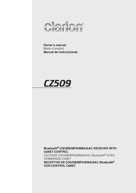 Guide utilisation CLARION CZ509  de la marque CLARION