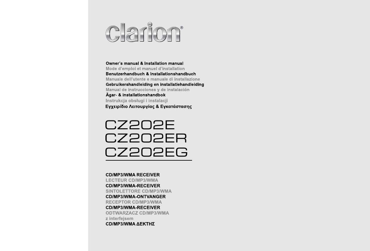 Guide utilisation CLARION CZ202E  de la marque CLARION