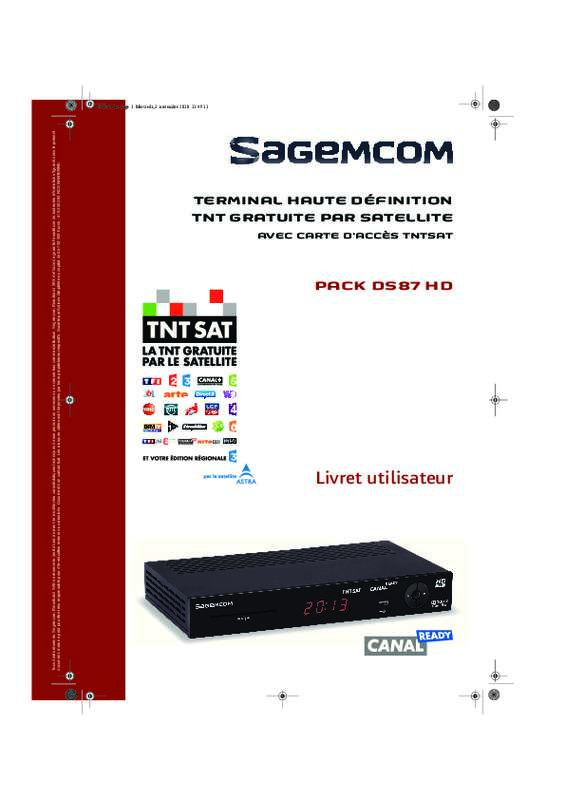 Guide utilisation SAGEMCOM DS 87 HD TNTSAT  de la marque SAGEMCOM
