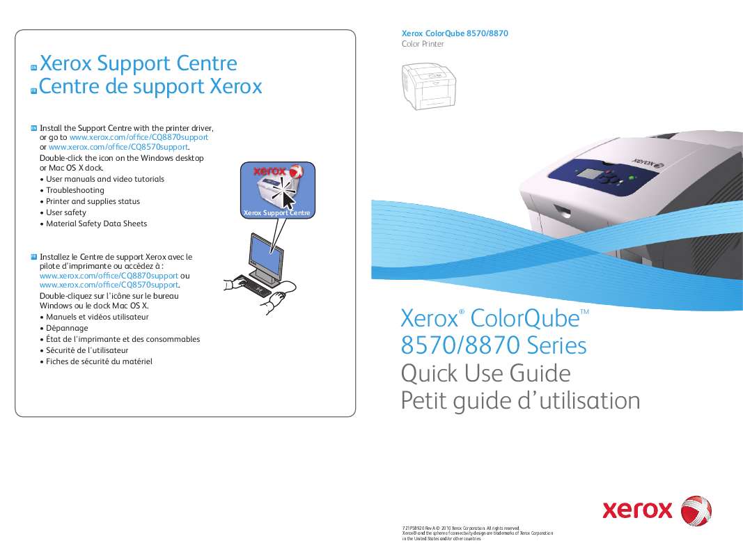 Guide utilisation XEROX COLORQUBE 8570  de la marque XEROX