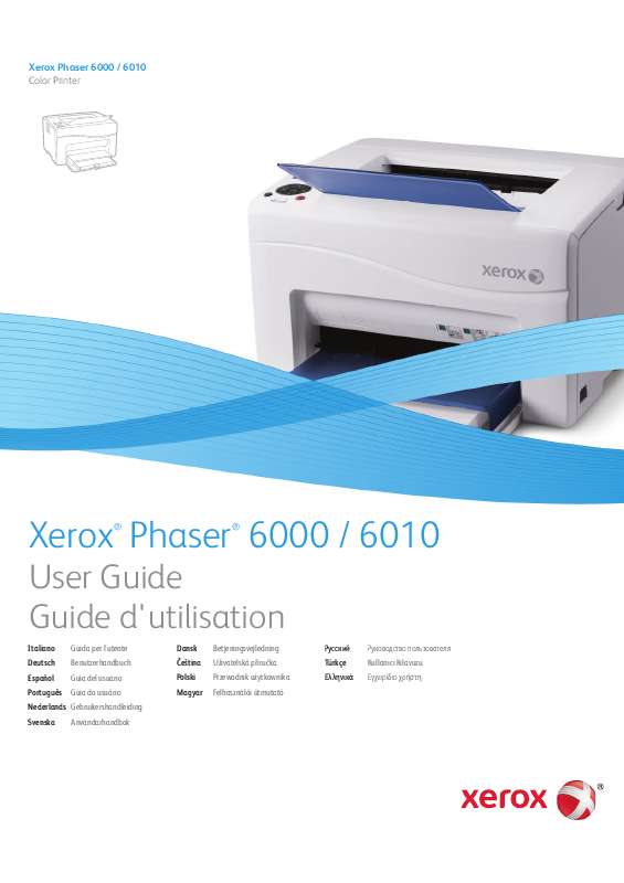 Guide utilisation XEROX PHASER 6000  de la marque XEROX