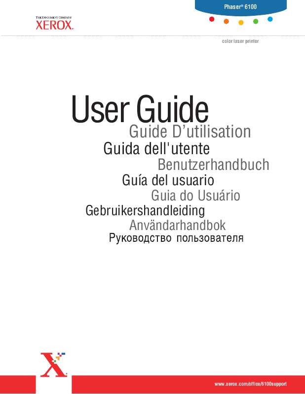 Guide utilisation XEROX PHASER 6100  de la marque XEROX