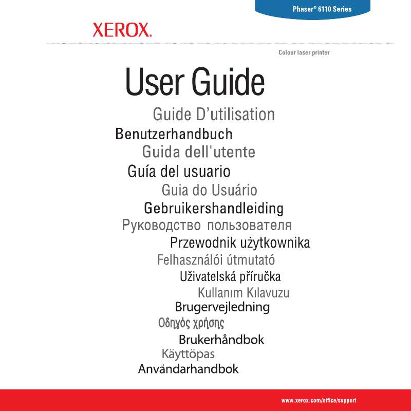 Guide utilisation XEROX PHASER 6110  de la marque XEROX