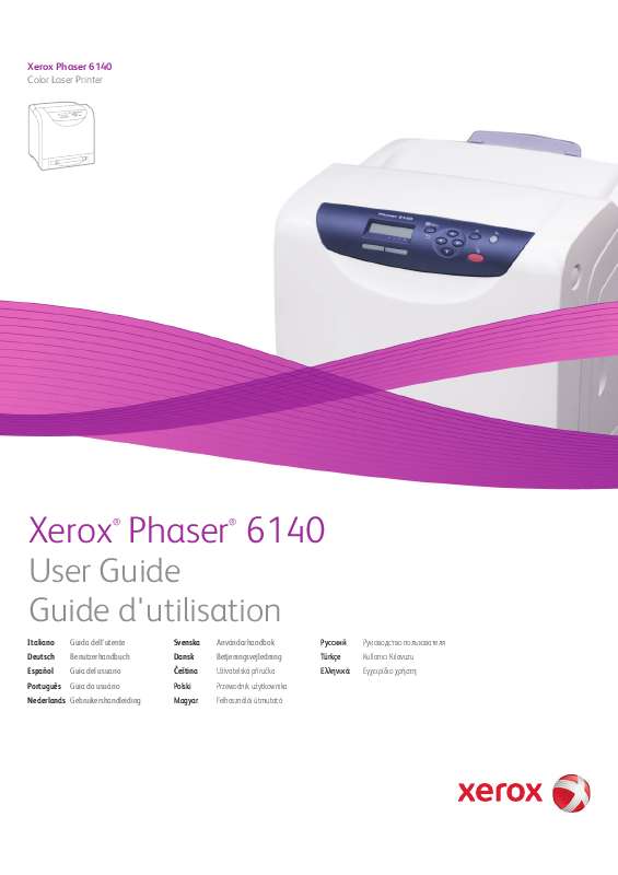 Guide utilisation XEROX PHASER 6140  de la marque XEROX