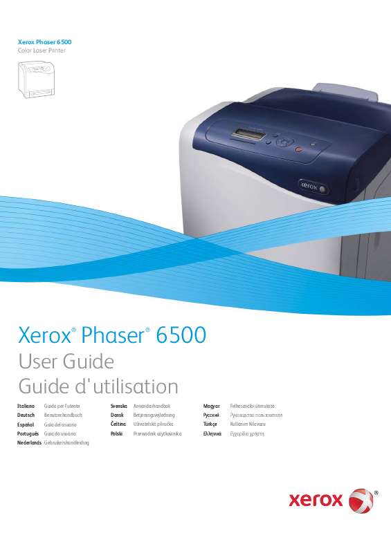 Guide utilisation XEROX PHASER 6500  de la marque XEROX