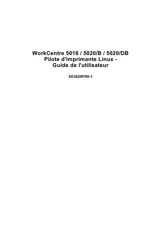Guide utilisation XEROX WORKCENTRE 5020  de la marque XEROX