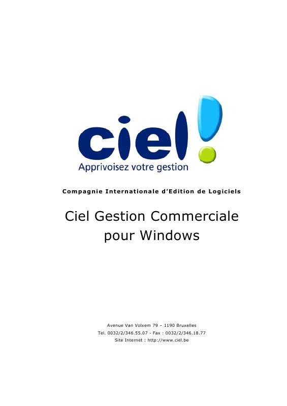 Guide utilisation  CIEL GESTION COMMERCIALE 11  de la marque CIEL