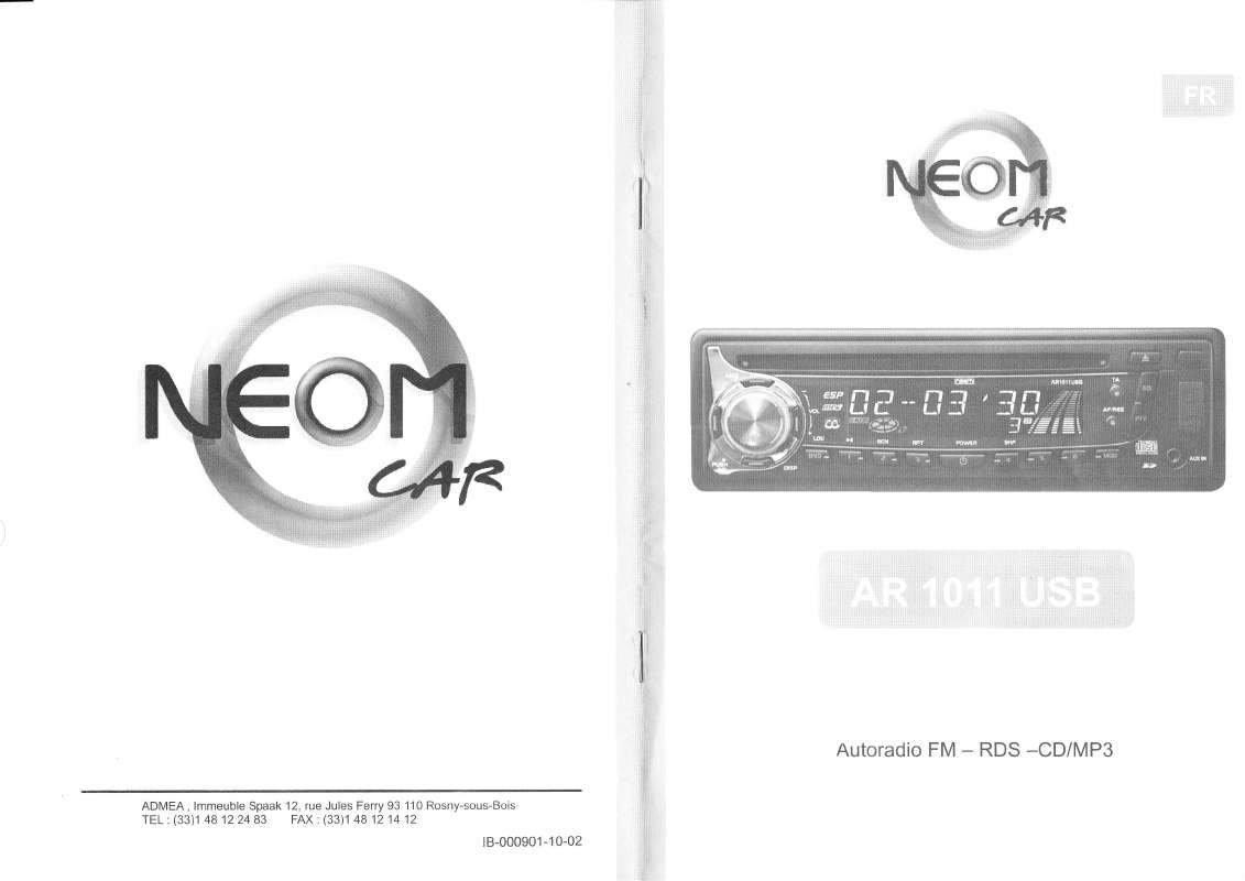 Guide utilisation NEOM AR 1011 USB  de la marque NEOM