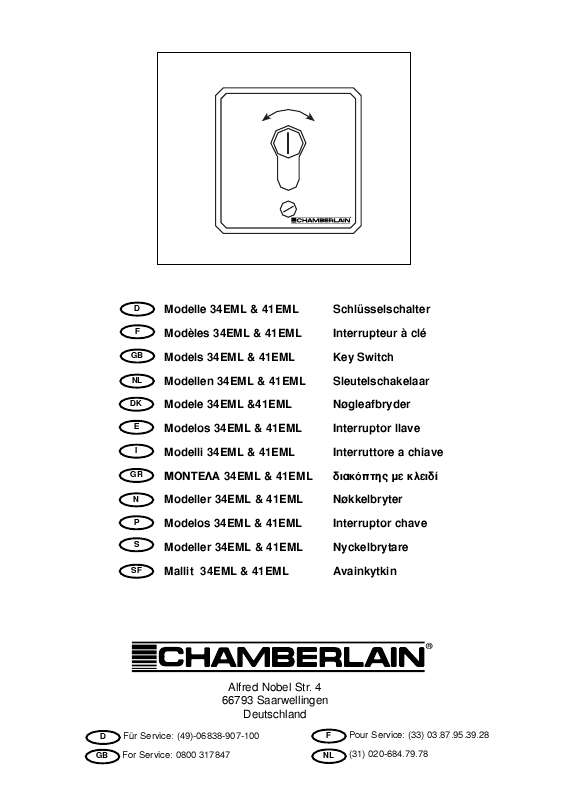 Guide utilisation  CHAMBERLAIN 34EML  de la marque CHAMBERLAIN
