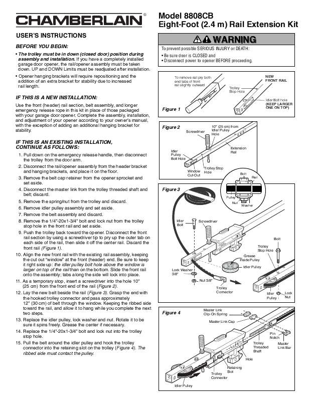 Guide utilisation  CHAMBERLAIN 8808CB  de la marque CHAMBERLAIN