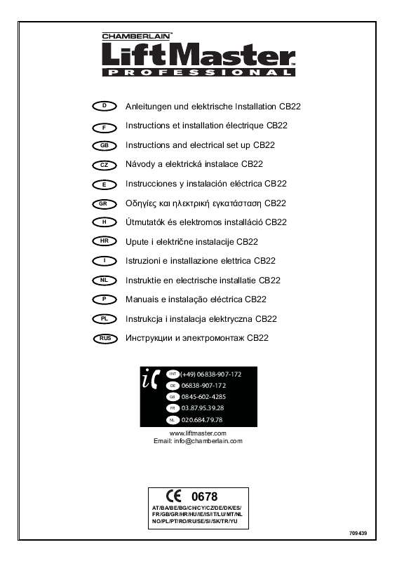 Guide utilisation  CHAMBERLAIN CB22  de la marque CHAMBERLAIN