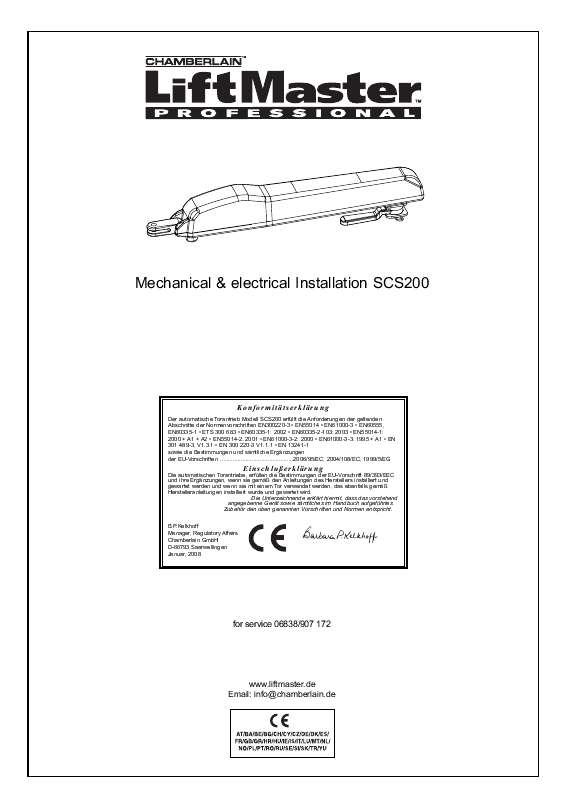 Guide utilisation  CHAMBERLAIN SCS200  de la marque CHAMBERLAIN