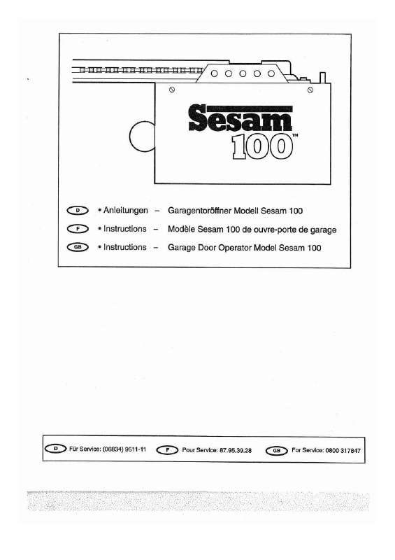 Guide utilisation  CHAMBERLAIN SESAM100  de la marque CHAMBERLAIN