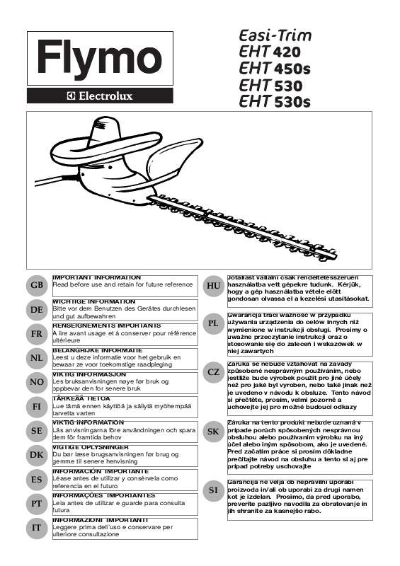 Guide utilisation  FLYMO EASITRIM EHT420  de la marque FLYMO