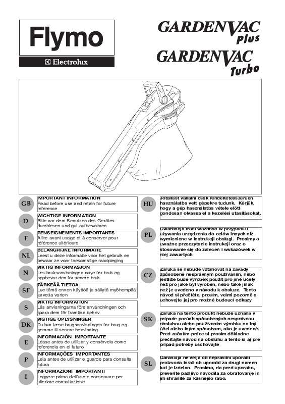 Guide utilisation  FLYMO GARDENVAC 1500  de la marque FLYMO