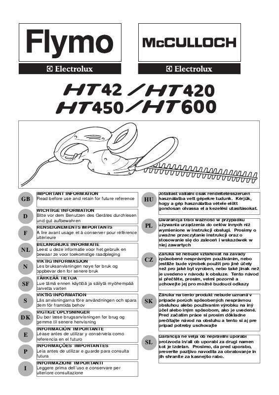 Guide utilisation  FLYMO HT420  de la marque FLYMO